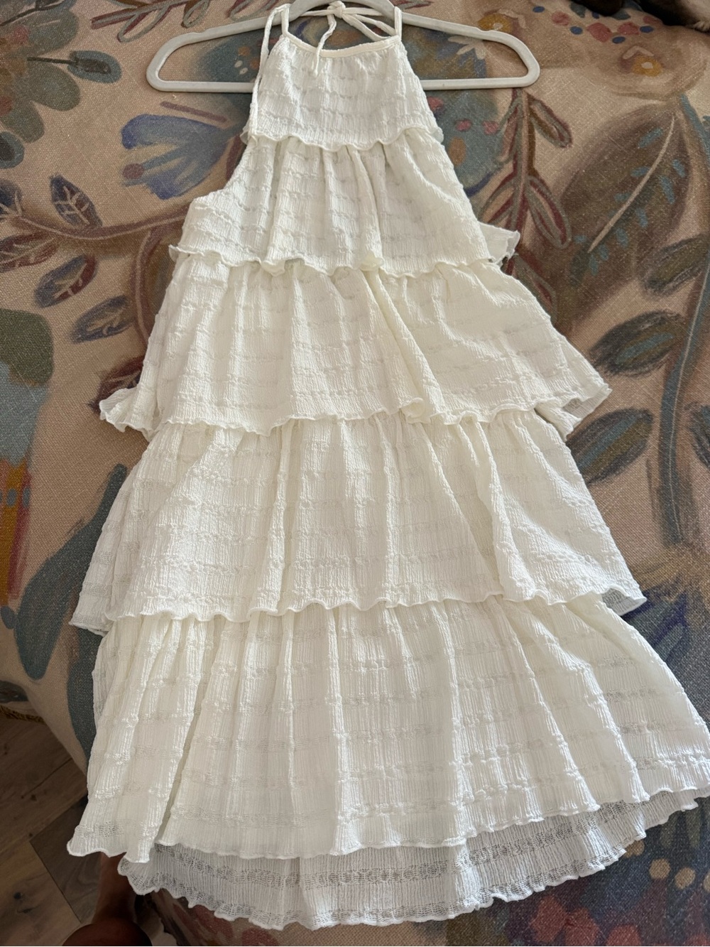 H&M White Tiered Halter Sundress